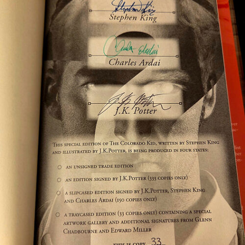 Stephen King The Colorado Kid #33 Signed Limited