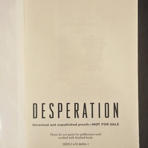 Stephen King — Desperation (Unrevised & Unpublished Proof / Pre‑Publication State)